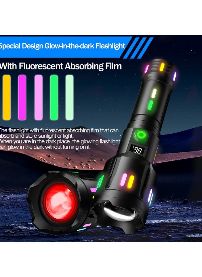 PRIMO PLUS - LED Handheld Flashlight Luminous Shell Zoomable Long Range Flashlight with Battery Level Display USB Type C - Image 1