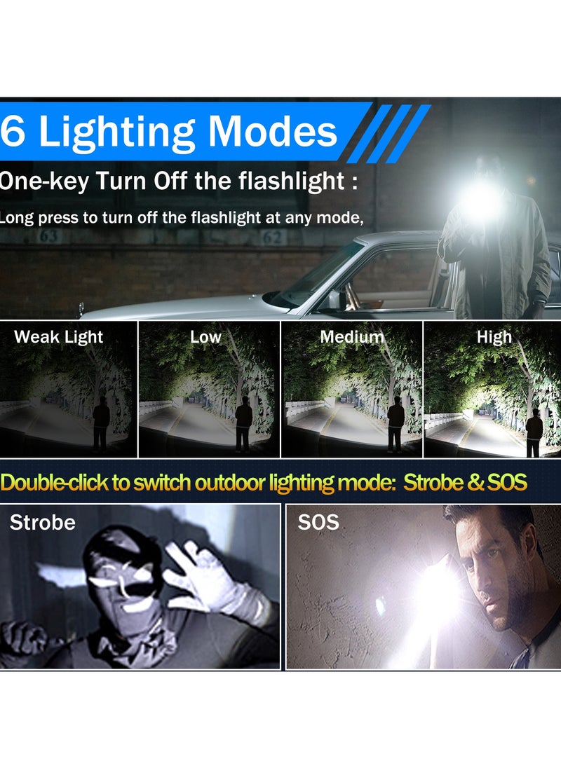 PRIMO PLUS - LED Handheld Flashlight Luminous Shell Zoomable Long Range Flashlight with Battery Level Display USB Type C - Image 1