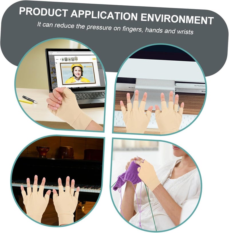 DOITOOL Arthritis Half-finger Compression Gloves 1 Pair Breathable Non-slip Hand Protectors for Swelling Relief and Joint Support in Daily Use - Image 3