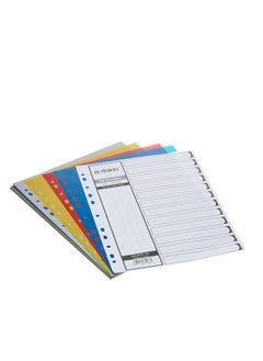 Maxi Maxi 12 Part Color Polypropylene Divider,Plastic Subject Dividers With Multipunched Reinforced Colour Number Tabs, ASSORTED, DVPP 12C  - Image 2