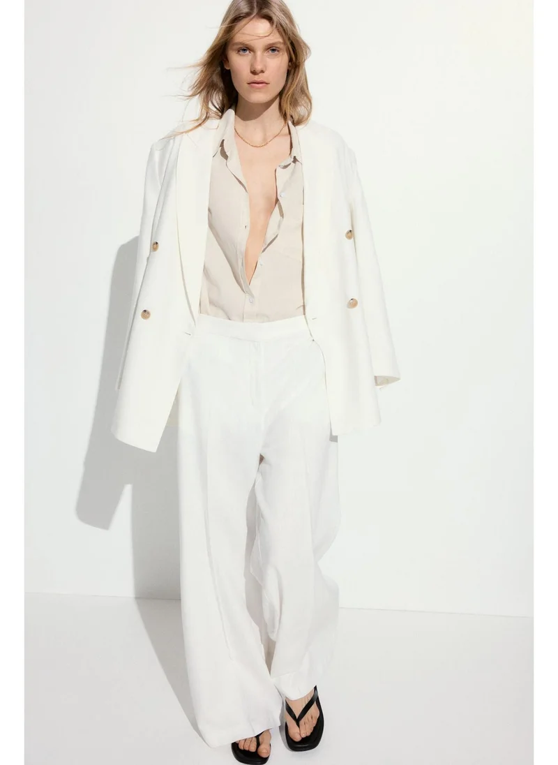 اتش اند ام Linen-blend shirt