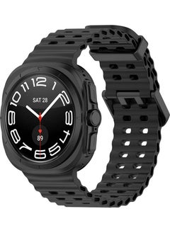 ZORE Galaxy Watch Ultra 47MM KRD-118 Serrated Design Silicone Strap-Black  - Image 1
