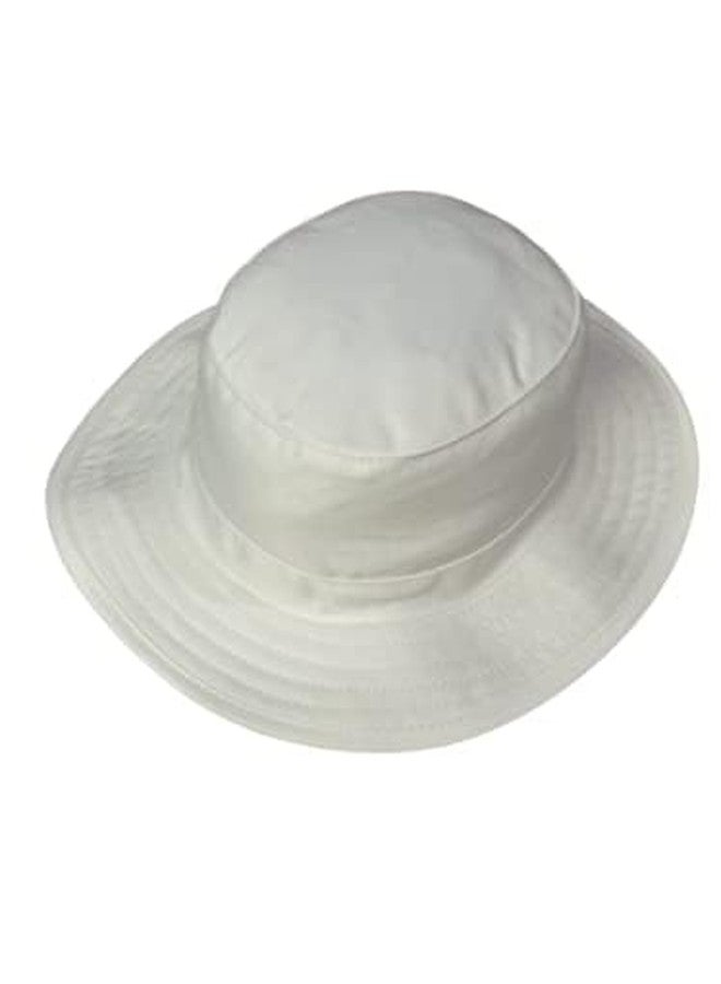 JMP Hat Cotton Solid Sun Protection Hat for Men & Boys (White)