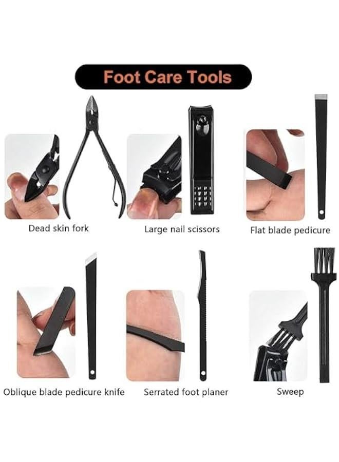 HOOKOR Manicure Set 16 in 1 Stainless Steel, Professional Manicure Kit Nail Clippers Set,Portable Travel Grooming Kit for Men and Women with Brown Leather Travel Case (23-2) - Image 4