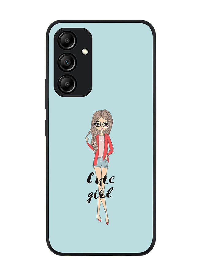 Stylizedd Rugged Black edge case for Samsung Galaxy A34 5G Slim fit Soft Case Flexible Rubber Edges Anti Drop TPU Gel Thin Cover - Dreamer Cute Girl - Image 1