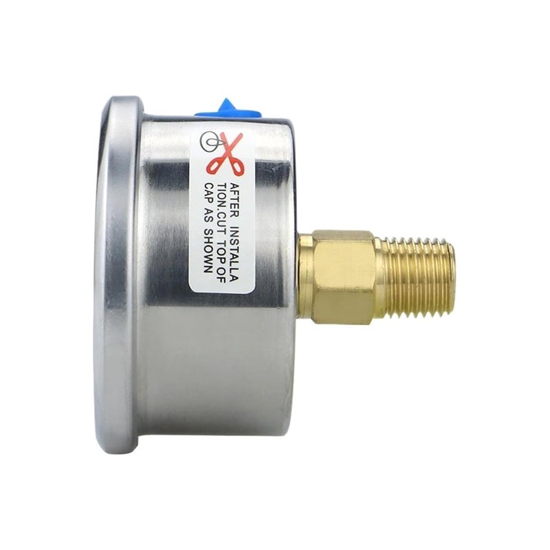 Glycerin Filling Water Gas Pressure Gauge 50mm Accuracy 2.5% Back Connection Vacuum Mamometer for Boiler Coffee Maker(BSPT(ZG) 1-4 with Oil,0-10bar) - Image 1