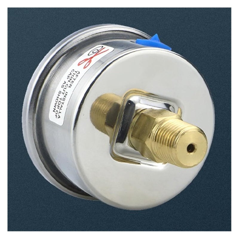 Glycerin Filling Water Gas Pressure Gauge 50mm Accuracy 2.5% Back Connection Vacuum Mamometer for Boiler Coffee Maker(BSPT(ZG) 1-4 with Oil,0-10bar) - Image 5