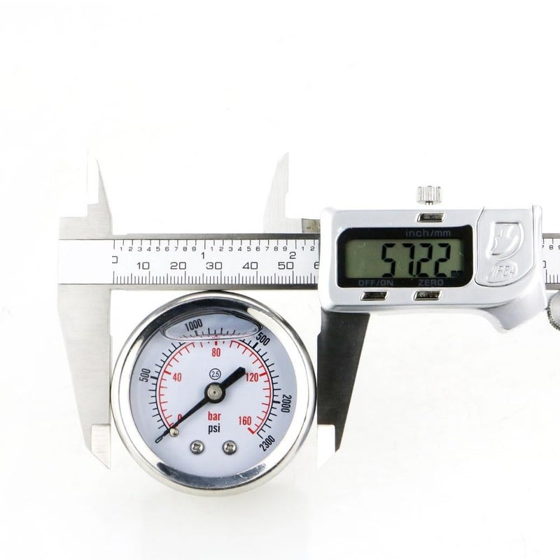 Glycerin Filling Water Gas Pressure Gauge 50mm Accuracy 2.5% Back Connection Vacuum Mamometer for Boiler Coffee Maker(BSPT(ZG) 1-4 with Oil,0-10bar) - Image 4