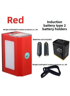 Generic Luminous Iron Plate Bait Wooden Shrimp UV Light Supplement Device Purple Light Induction Rechargeable LED Lighting Flashlight Light Supplement Light Dual-use-Color:Red - Induction Battery Model (2 Battery Holders Do Not Include Batteries)  - Image 1