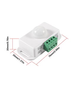 Excefore DC 12V 24V PIR Sensor LED Motion Sensor Switch, 2 Pcs Body Infrared Sensing Detector, for Timer Function Automatic Sign Control PIR Controller LED Light Strips (White)  - Image 4