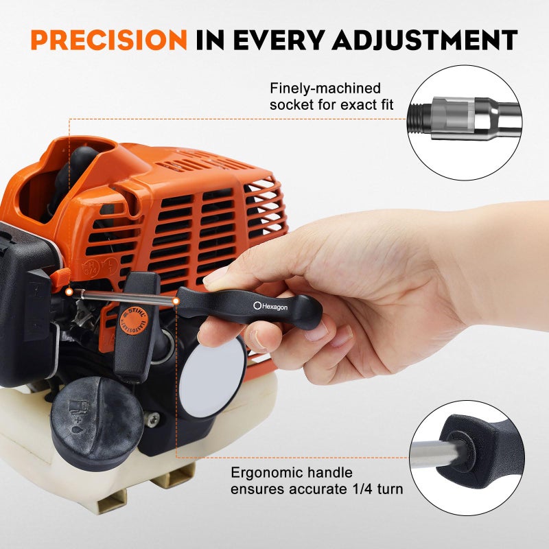 Hipa Pack-of-10 Carburetor Adjustment Tool Kit for 2 Cycle Small Engine Echo STHIL Poulan Husqvarna MTD Trimmer Weedeater Chainsaw with Carrying Case Cleaning Bursh - Image 3