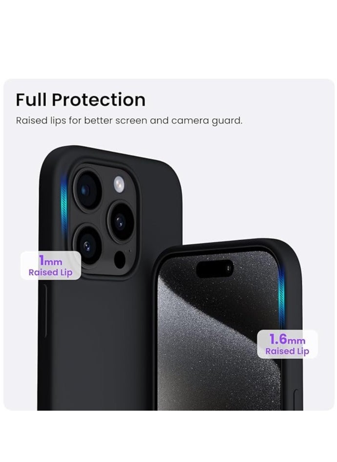 YoYoTech iPhone 15 Pro Max Case,Magnetic Liquid Silicone Compatible with MagSAFE Charging Strong Grade Drop Tested,Soft,Shockproof Protective Fiber Lining,Full Protection Cover-Black  - Image 3