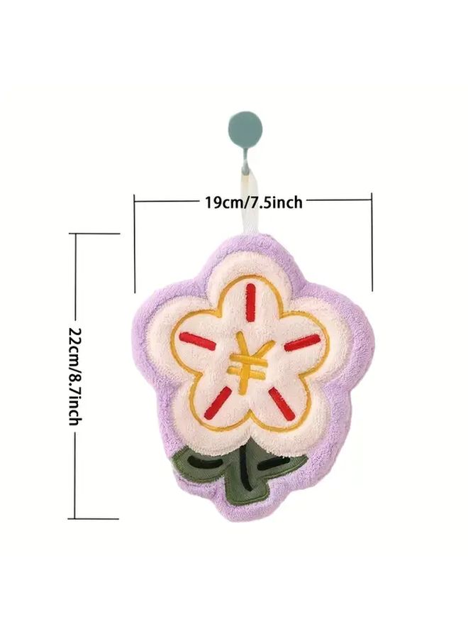 6pcs Flower Kitchen Towels Soft Microfiber Absorbent For Kitchen Bathroom Mix Colors - Image 3