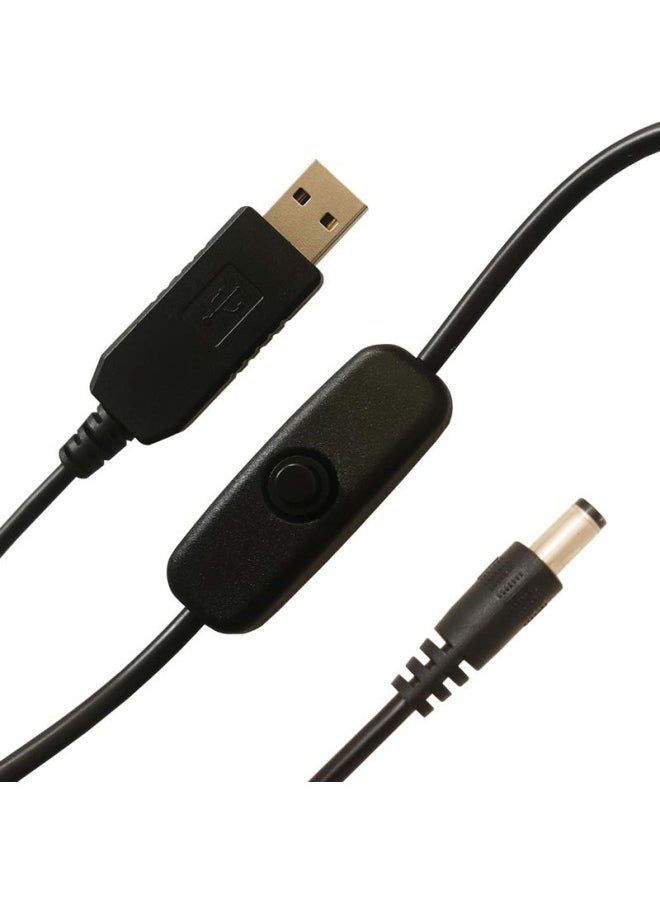 Usb Boost Line With 501 Switch 6v9v12v Fan Small Appliance Led Conversion Line Lamp DC Power Cord-Color:12v 5521 Interface With Switch