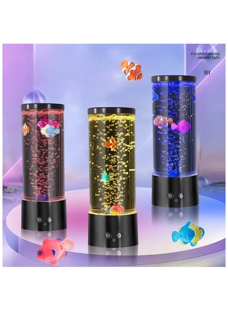 Mini Fish Lava Lamp Bubble LED Multi-Color Changing Aquarium Light Fish Night Light for Home Office Living Room Decor - Image 1