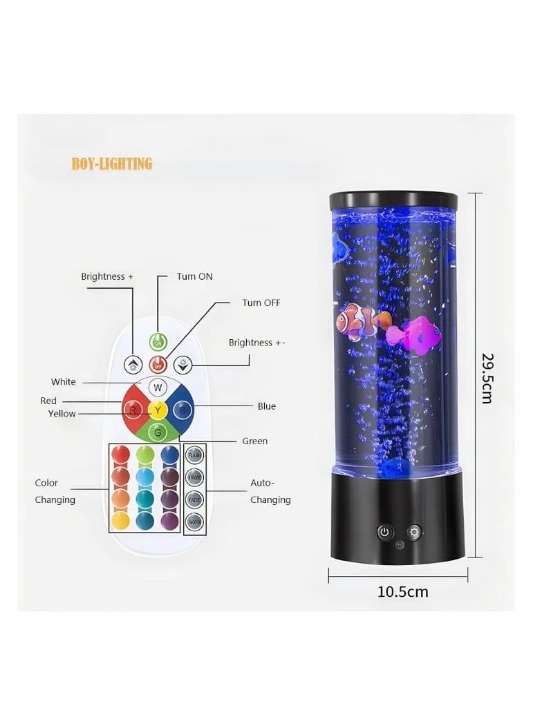Mini Fish Lava Lamp Bubble LED Multi-Color Changing Aquarium Light Fish Night Light for Home Office Living Room Decor - Image 4
