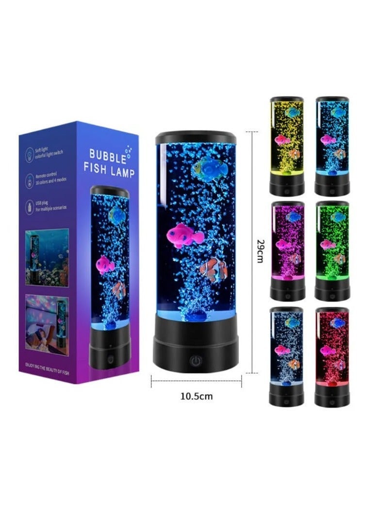 Mini Fish Lava Lamp Bubble LED Multi-Color Changing Aquarium Light Fish Night Light for Home Office Living Room Decor - Image 2