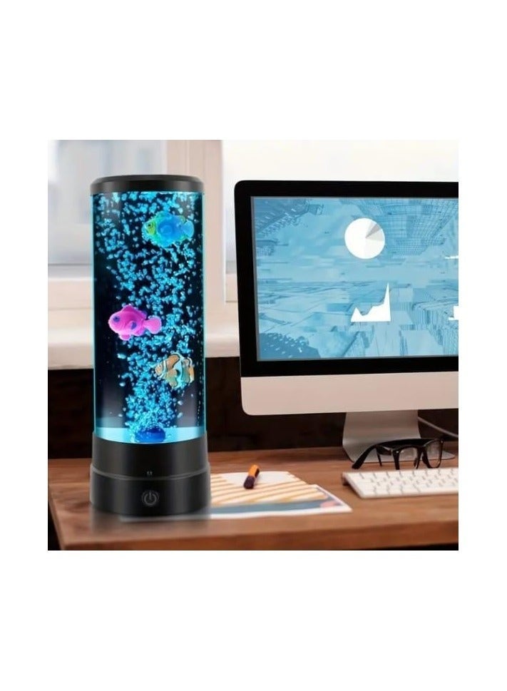 Mini Fish Lava Lamp Bubble LED Multi-Color Changing Aquarium Light Fish Night Light for Home Office Living Room Decor - Image 3