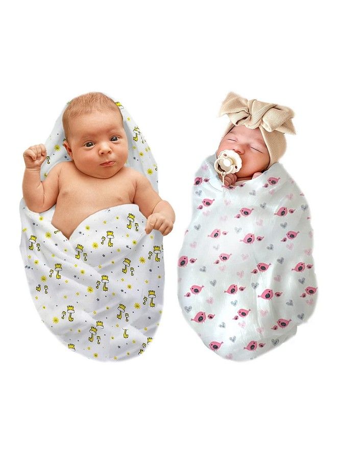 My NewBorn Hooded Swaddle For New Born Baby ; Set Of 2 ; Baby Swaddle Wrap For New Born - Image 1