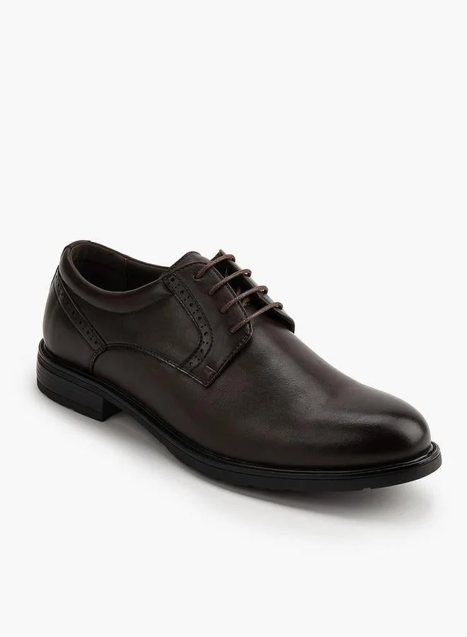 DUCHINI Solid Lace-Up Derby Shoes