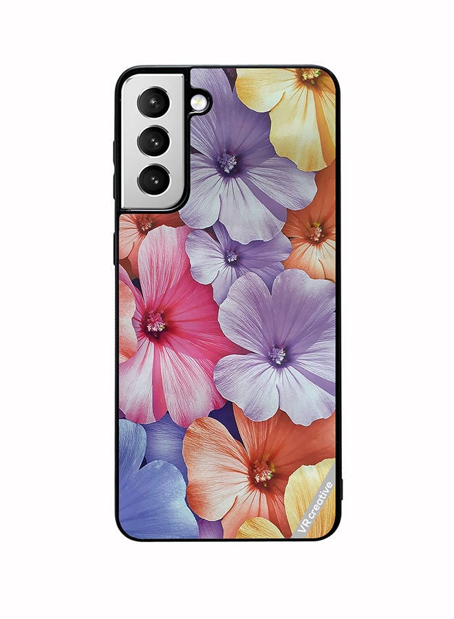VR CREATIVE Protective Case Cover For Samsung Galaxy S22 5G Flower Design Multicolour - Image 1