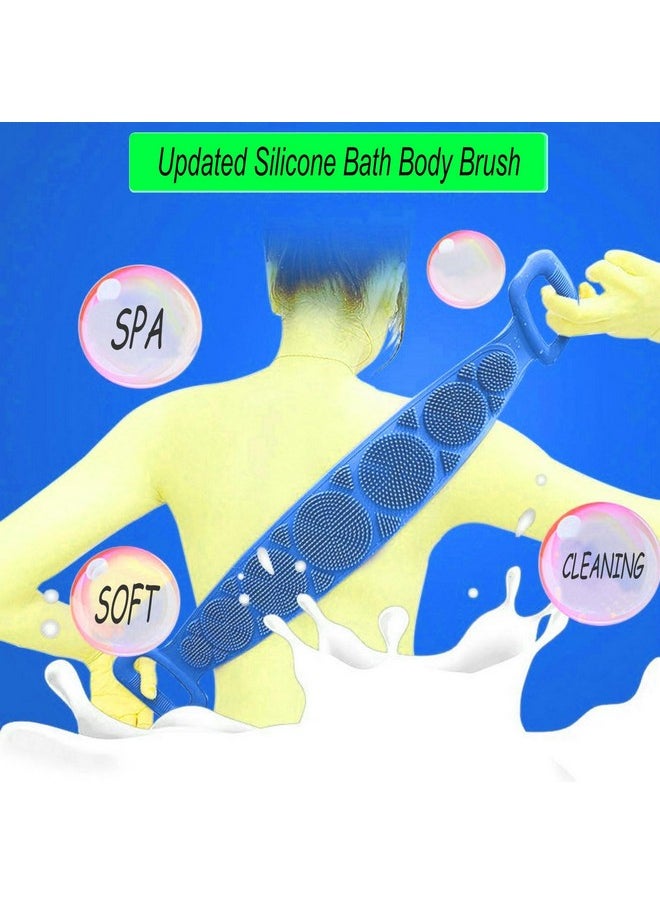 Jwxstore Silicone Back Scrubber For Shower, Silicone Body Scrubber, 35 Inch Extra Long Bath Body Brush Silicone Back Brush Exfoliating Body Scrubber With Handle For Men Women  - Image 2