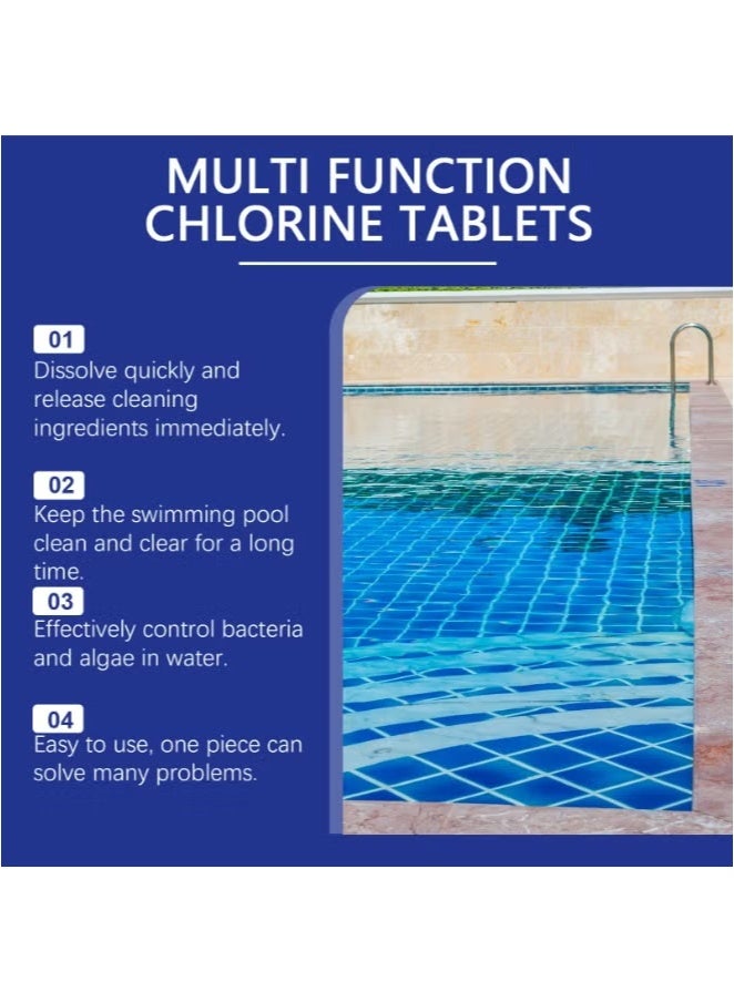 HOZONEX 2-PACKS Slow-Dissolving Chlorine Tablets for Swimming Pools and Spas, Long-Lasting Sanitizer Tabs with Clarifier for Clean, Crystal Clear Wate 100g*2 - Image 3