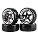 Shaluoman Plating 5Spoke 12mm Hub Wheel Rims with Hard Plastic Tires for RC 110 Drift Car Color Black 110 RC Tires and Wheels for 110 Redcat HSP HPI RC Drift Cars - Image 3