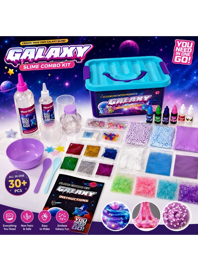 Mumfactory Galaxy Slime Kit for Kids – Glow in the Dark Slime Making Set - Image 4