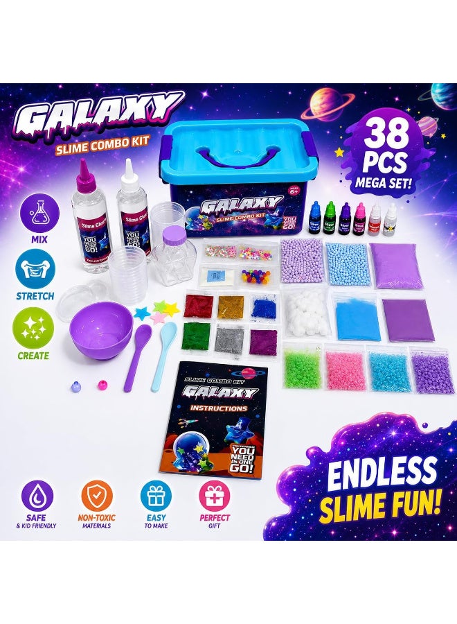 Mumfactory Galaxy Slime Kit for Kids – Glow in the Dark Slime Making Set - Image 4