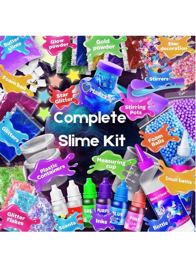 Mumfactory Galaxy Slime Kit for Kids – Glow in the Dark Slime Making Set - Image 2