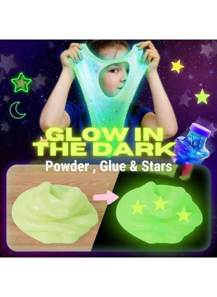 Mumfactory Galaxy Slime Kit for Kids – Glow in the Dark Slime Making Set - Image 4