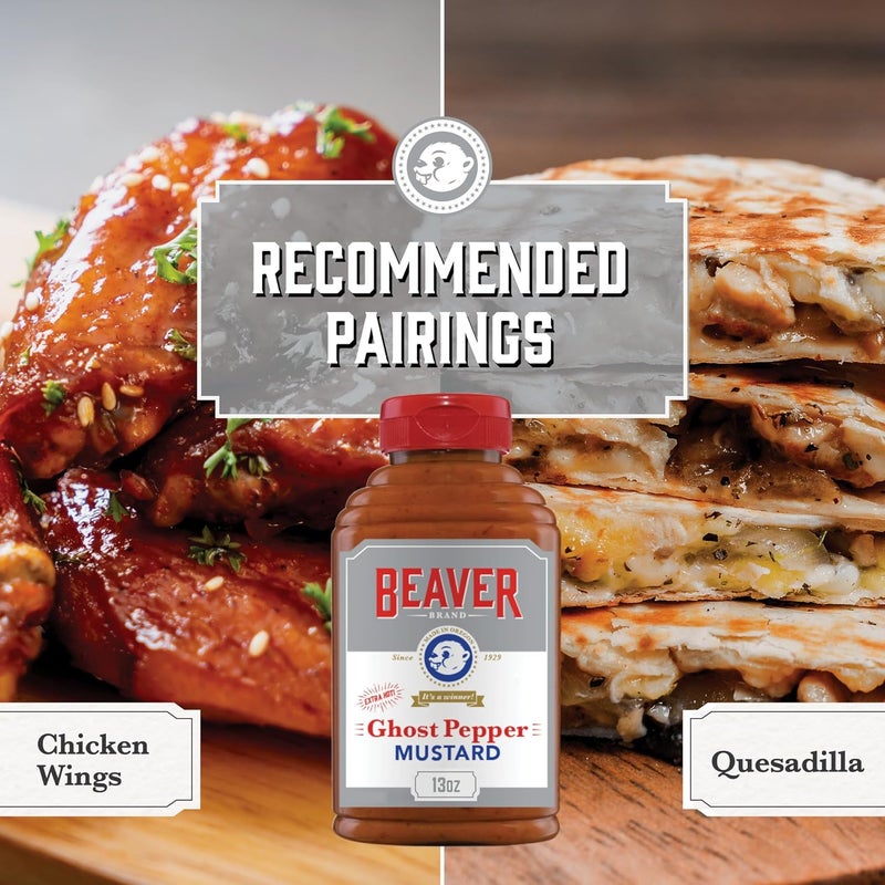 Beaver Extra Hot Ghost Pepper Mustard, 13 oz squeeze bottle - Image 3