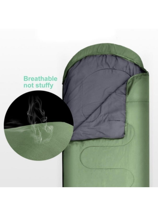 GGEROU Sleeping Bags Camping with Compression Sack, Ultralight Backpacking Sleeping Bags with Zipper, Suitable for Warm & Cold Weather for Hiking, Traveling, Outdoor Adventure Green - Image 4