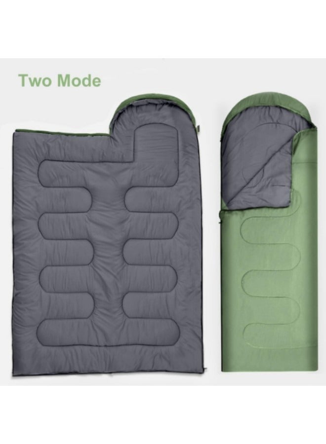 GGEROU Sleeping Bags Camping with Compression Sack, Ultralight Backpacking Sleeping Bags with Zipper, Suitable for Warm & Cold Weather for Hiking, Traveling, Outdoor Adventure Green - Image 2