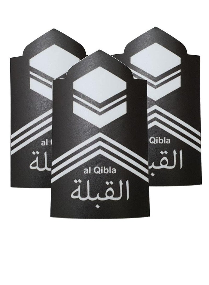 راين علامة القبلة للصلاة 3 قطعة حزمة من ملصق فينيل لافتات للإشارة إلى القبلة ملصقات مصورة من الفينيل للكعبة المسلمة - Image 1