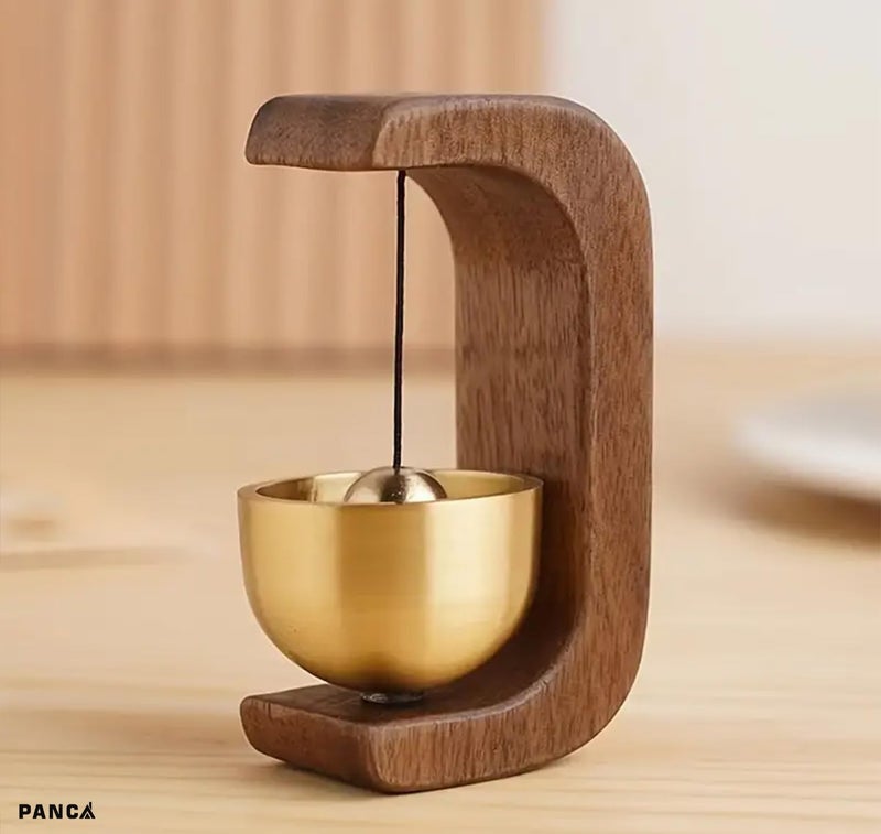 PANCA Magnetic Wooden Table Bell with Brass Bowl – Elegant Minimalist Door Bell for Home, Office, Meditation, Desk Décor, Mindfulness Ritual, Entry Alert & Spiritual Gift - Image 4