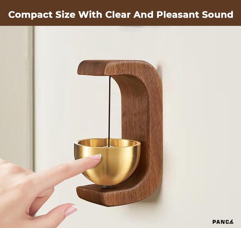 PANCA Magnetic Wooden Table Bell with Brass Bowl – Elegant Minimalist Door Bell for Home, Office, Meditation, Desk Décor, Mindfulness Ritual, Entry Alert & Spiritual Gift - Image 5