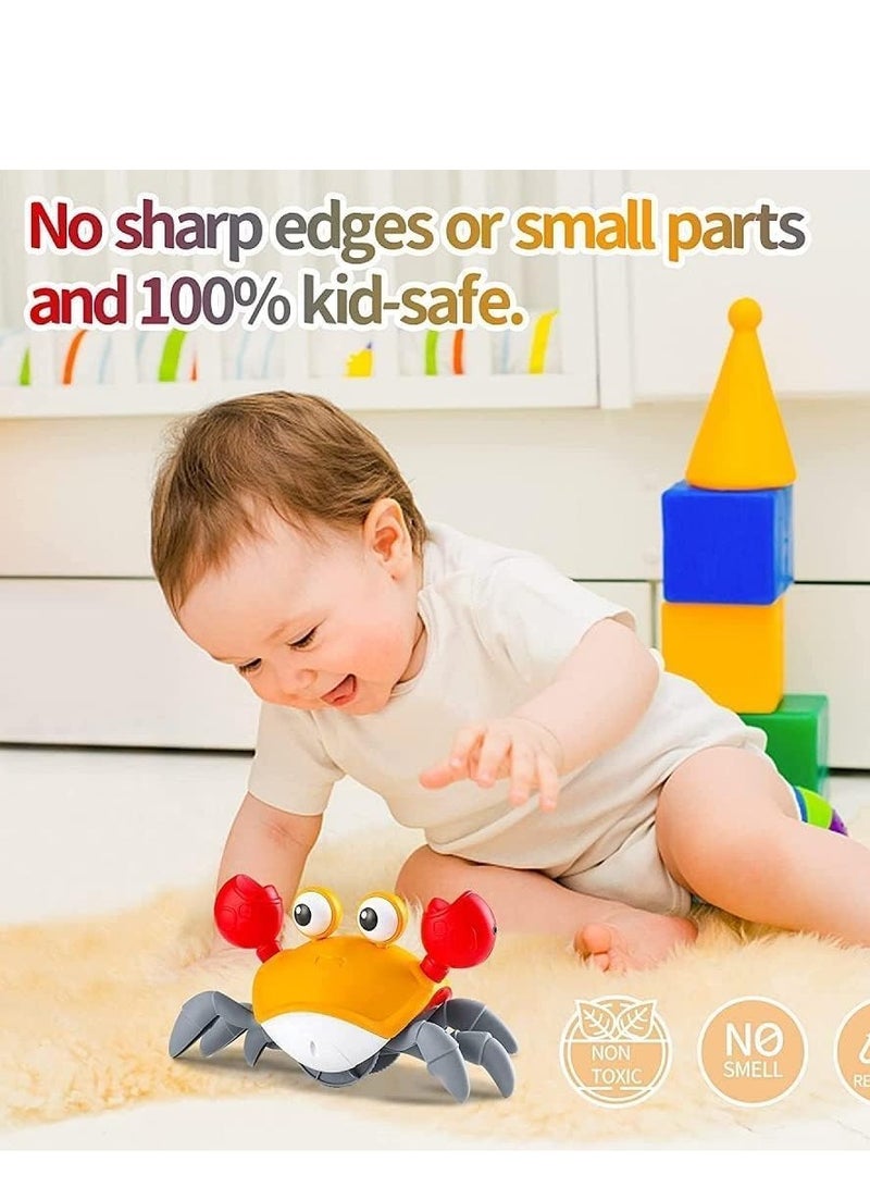 يونسي لعبة السلطعون الزاحف للأطفال - هدية لعبة وقت البطن للأولاد والبنات من 3 إلى 12 شهرًا مع نظام تعلم الزحف وموسيقى للأطفال من 0 إلى 36 شهرًا، هدية عيد ميلاد للأطفال الذين يمشون. - Image 3