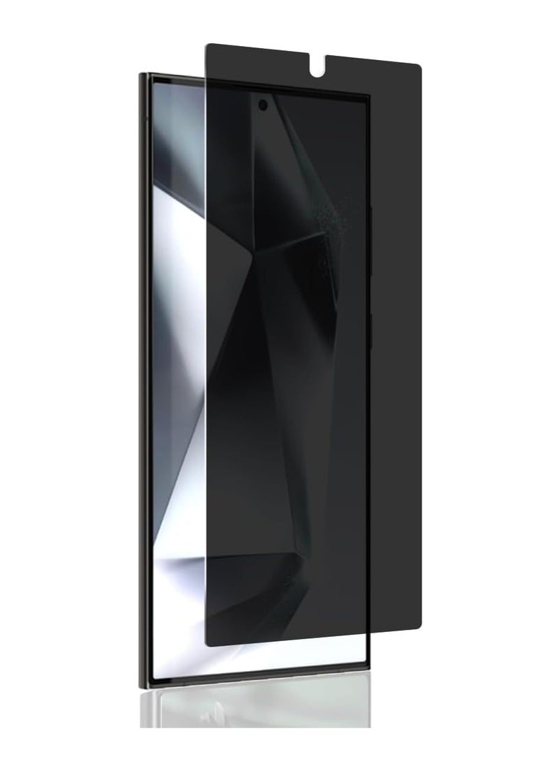 واقي شاشة  لحماية خصوصية هاتف سامسونج جالاكسي S24 ألترا، مزود بخاصية فتح القفل ببصمة الإصبع، صلابة ، مقاوم للخدوش، خالٍ من الفقاعات، متوافق مع أغلفة الحماية، مصنوع من زجاج مقوى لهاتف جالاكسي S24 ألترا 5G