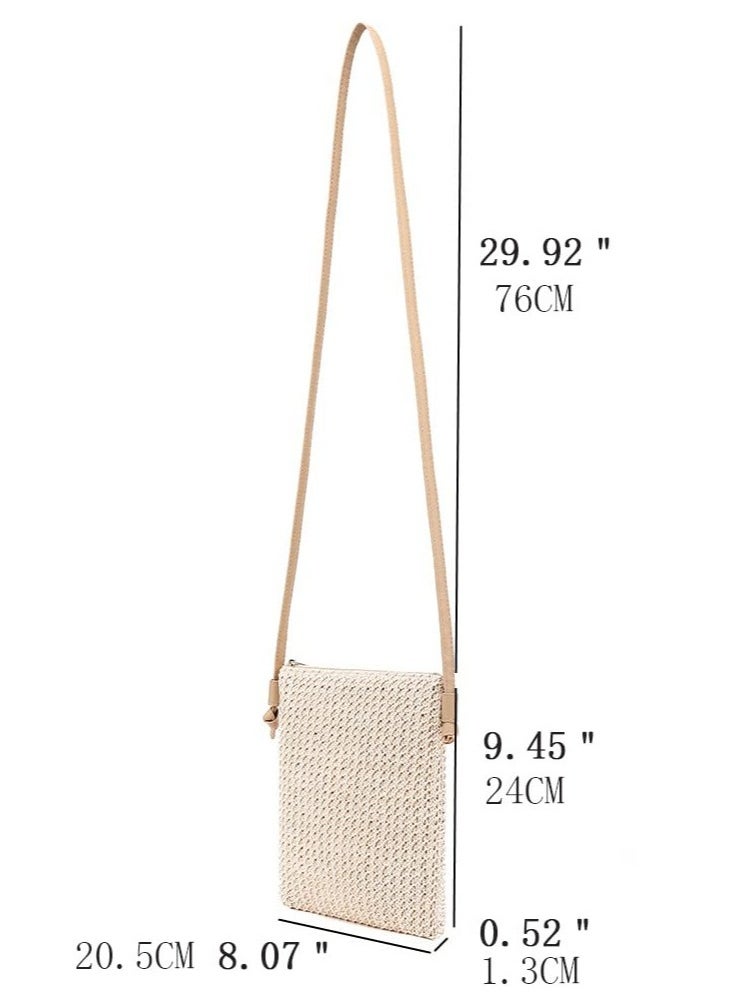 Loquat Straw Shoulder Bag Straw Clutch Straw Crossbody Bag Casual Summer Beach Straw Handmade Bag for Women Envelope Purse Wallet  - Image 5