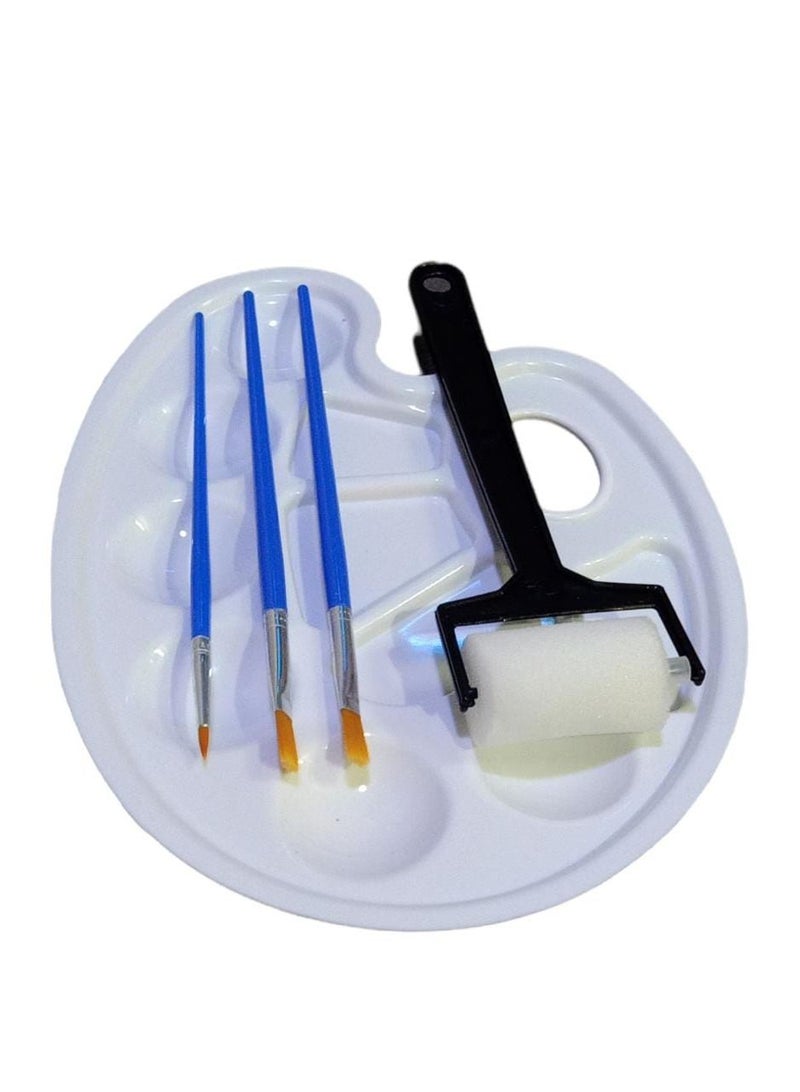 Keep Smiling Painting Pallete White Whit Brush set - Image 1
