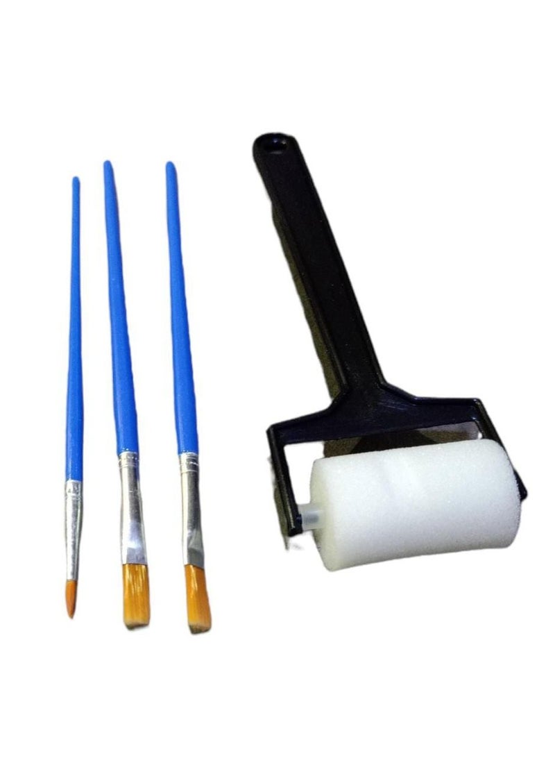 Keep Smiling Painting Pallete White Whit Brush set - Image 2