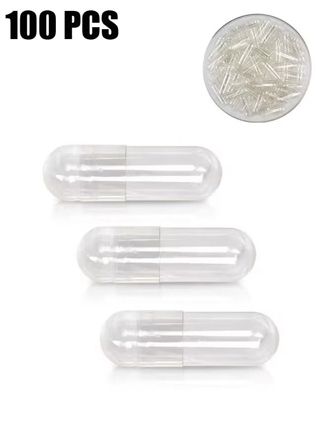 HY 100 Pcs Empty Capsules, Empty Gelatin Capsules, Empty Pill Capsules, Do It Yourself Capsule Filler, Empty Fillable Pill Capsules - Image 1