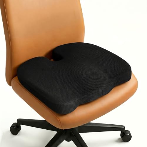 betterhood PosturePro Coccyx Seat Cushion for Tailbone Pain Relief, Anti Slip Orthopedic Ergonomic Office Chair Memory Foam Sitting Pillow for Sciatica Pain Relief, Cotton Cover (Large - Black) - Image 1