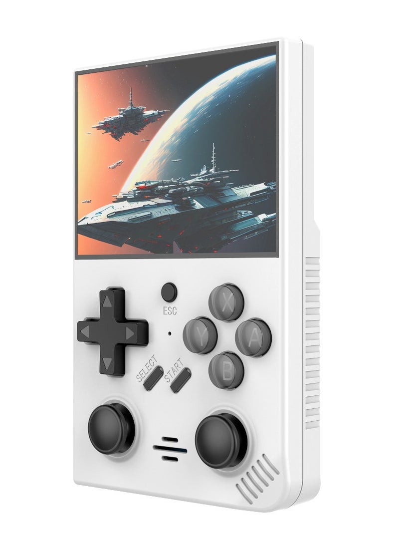 RS35 plus Handheld Game Console – 3.5" IPS Screen Linux EmuELEC System Retro Game Player with 20000+ Classic Games 64G TF Card (White)  - Image 1
