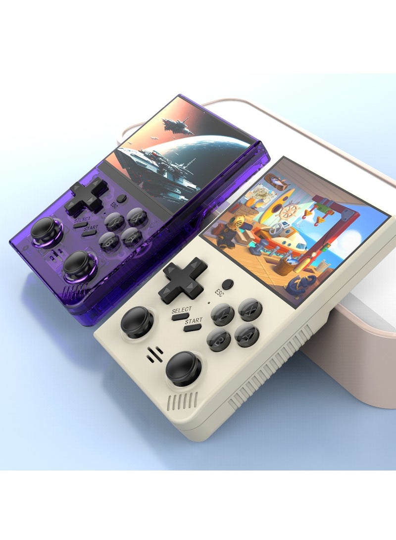 RS35 plus Handheld Game Console – 3.5" IPS Screen Linux EmuELEC System Retro Game Player with 20000+ Classic Games 64G TF Card (White)  - Image 3
