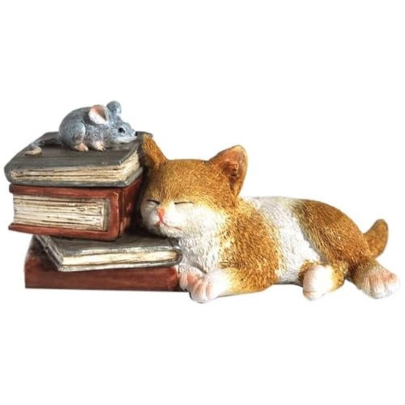 Top Collection Enchanted Story Garden Kitten Napping on Books Trinket Box and Ring Holder Outdoor Decor - Image 5