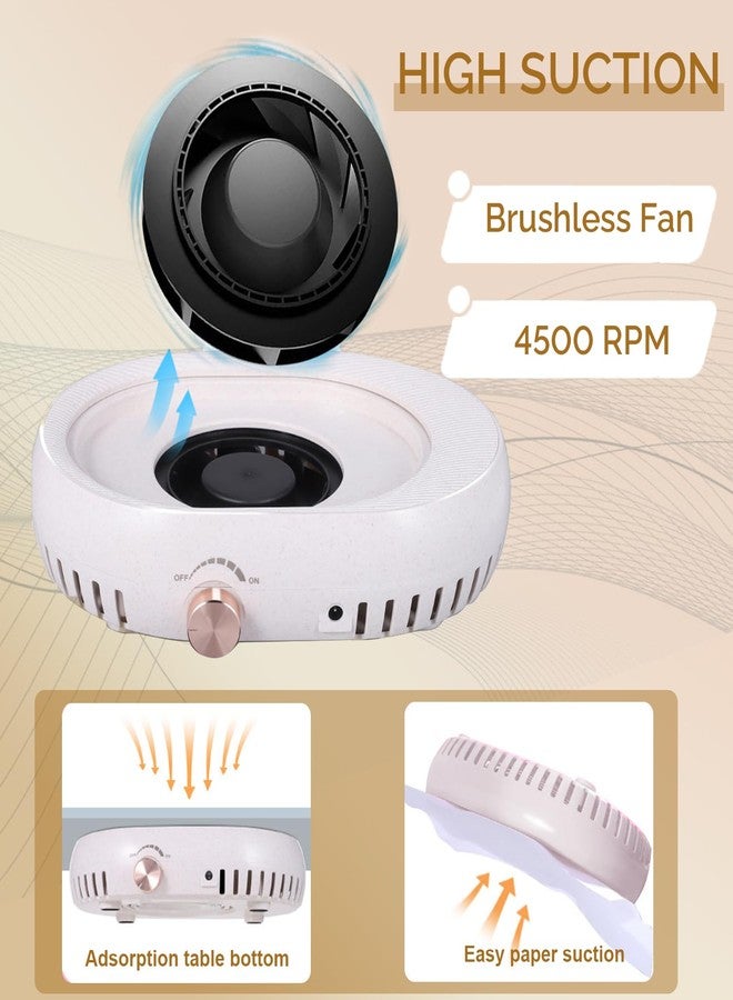 Lumcrissy Professional Nail Dust Collector - 4500 RPM Strong Suction, Quiet Adjustable Brushless Turbo Fan, 360° Dust Collection for Acrylic/Gel Nails, Salon & Home Use (Oatmeal) - Image 2
