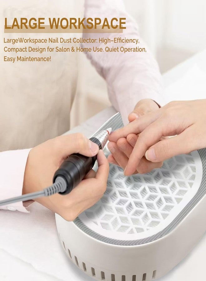 Lumcrissy Professional Nail Dust Collector - 4500 RPM Strong Suction, Quiet Adjustable Brushless Turbo Fan, 360° Dust Collection for Acrylic/Gel Nails, Salon & Home Use (Oatmeal) - Image 4